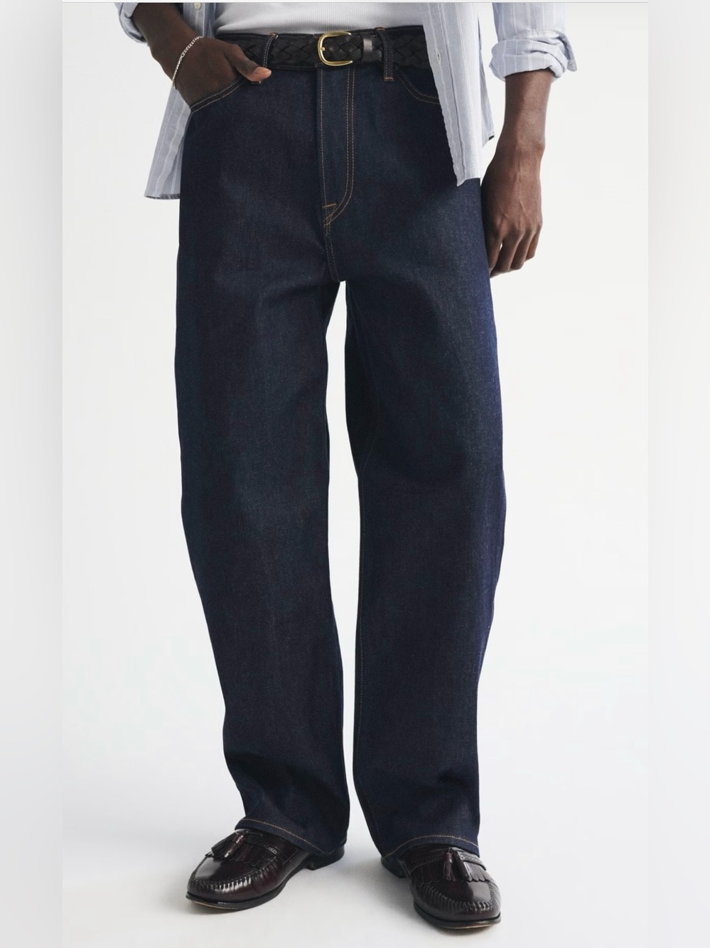 Abercrombie & Fitch Vintage Stretch Baggy Mens 31W x 30L Relaxed Fit Blue Jeans